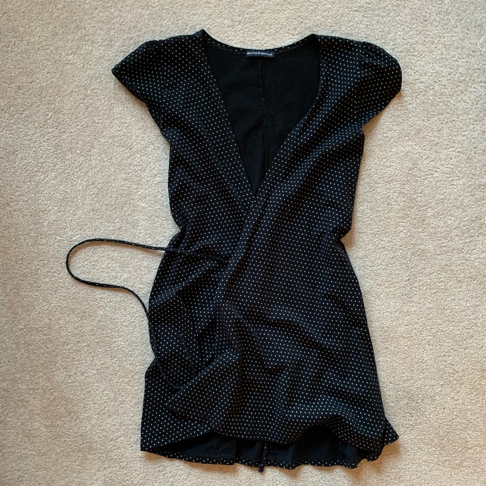 brandy melville polka dot wrap dress